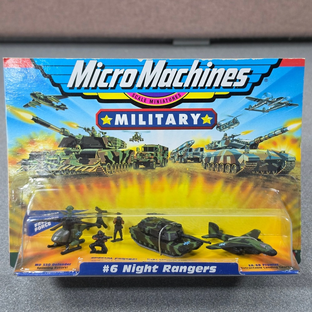 Galoob Micro Machines Military #6 Night Rangers Set Green Camo New Tank Jet Heli